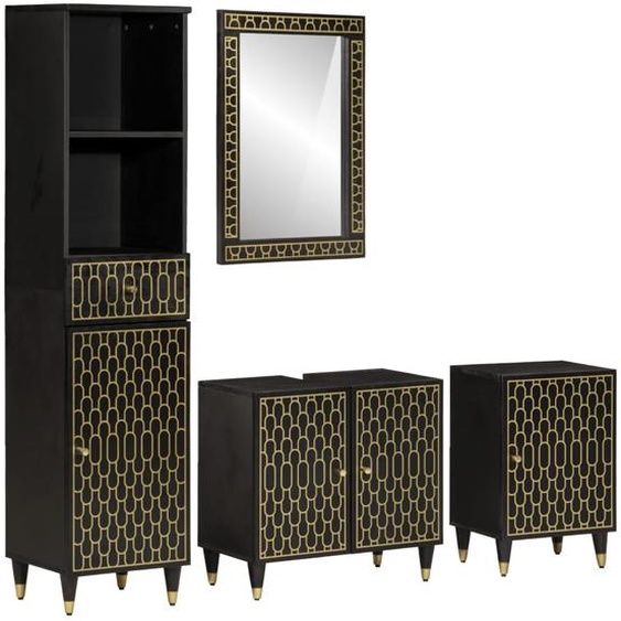 Ensemble de meubles de salle de bain 4 pcs bois manguier massif