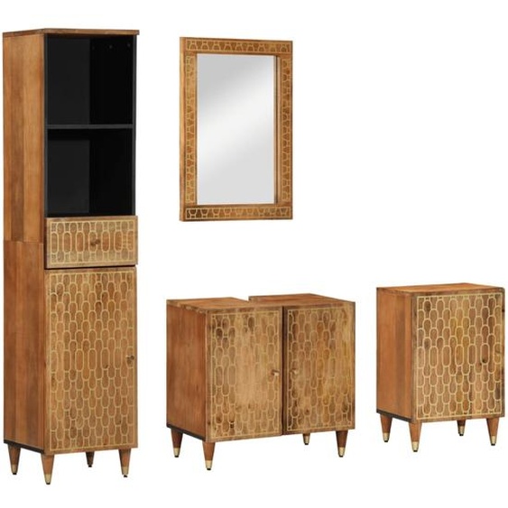 Ensemble de meubles de salle de bain 4 pcs bois manguier massif