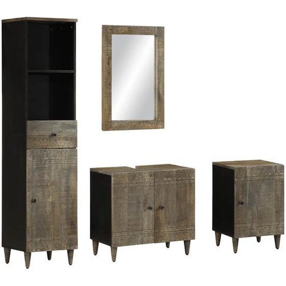 Ensemble de meubles de salle de bain 4 pcs bois manguier massif