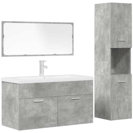 Ensemble de meubles de salle de bain 4 pcs gris béton