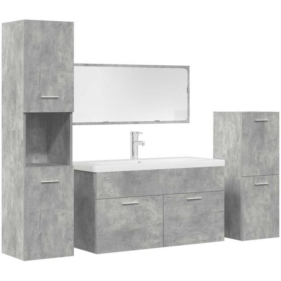 Ensemble de meubles de salle de bain 5 pcs gris béton