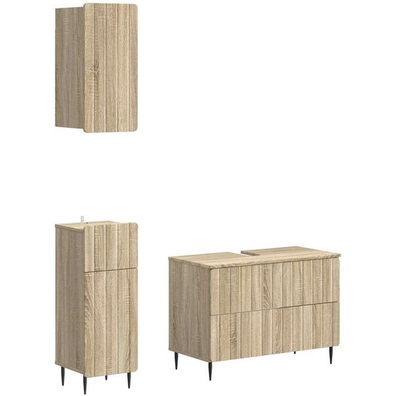 Ensemble de meubles de salle de bain en 3 pièces, modèle ZWOLLE, finition chêne Sonoma