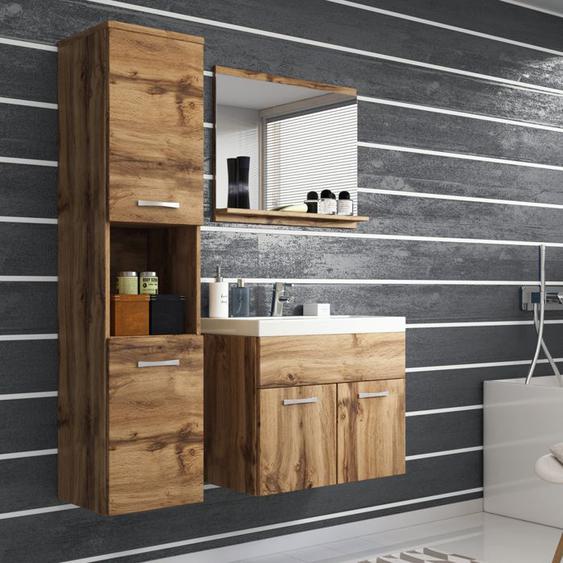 Ensemble de meubles de salle de bain petit - SILLALI - chêne wotan