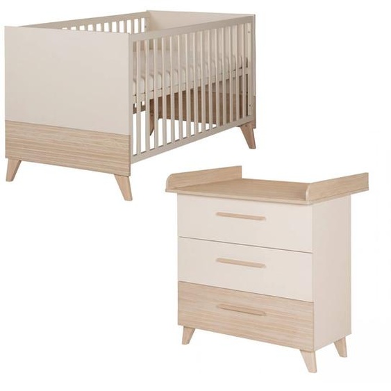 Ensemble De Meubles Pour Bébé ‘sidney’ Duo – Pieds Et Poignées En Bois Massif Cachemire / Chêne