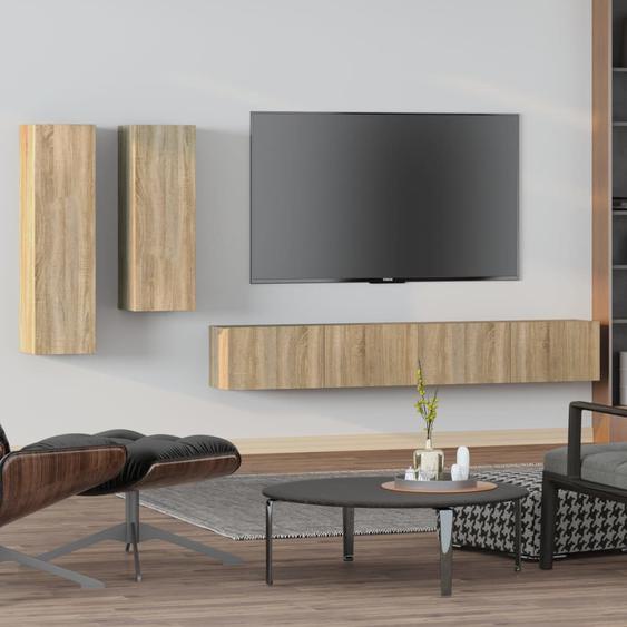 Ensemble de meubles TV 4 pcs Chêne sonoma Bois dingénierie