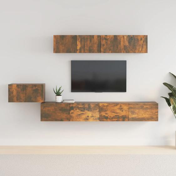 Ensemble de meubles TV 5 pcs Chêne fumé Bois dingénierie