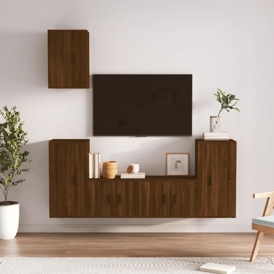 Ensemble de meubles TV 5 pcs Chêne marron Bois dingénierie