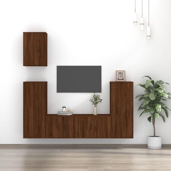 Ensemble de meubles TV 5 pcs Chêne marron Bois dingénierie