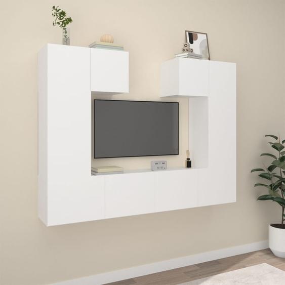 Ensemble de meubles TV 6 pcs Blanc Bois dingénierie