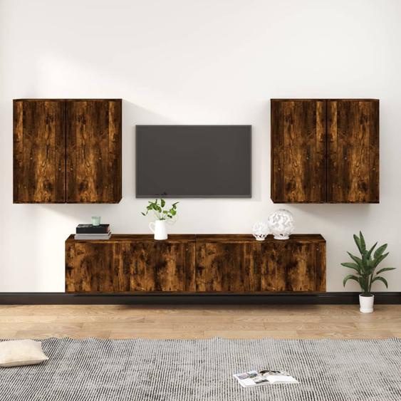 Ensemble de meubles TV 6 pcs Chêne fumé Bois dingénierie