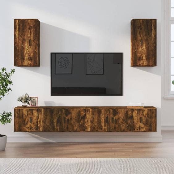 Ensemble de meubles TV 6 pcs Chêne fumé Bois dingénierie