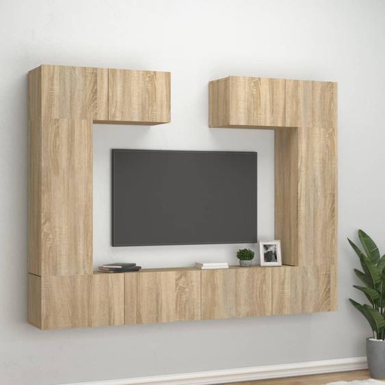 Ensemble de meubles TV 6 pcs Chêne sonoma Bois dingénierie