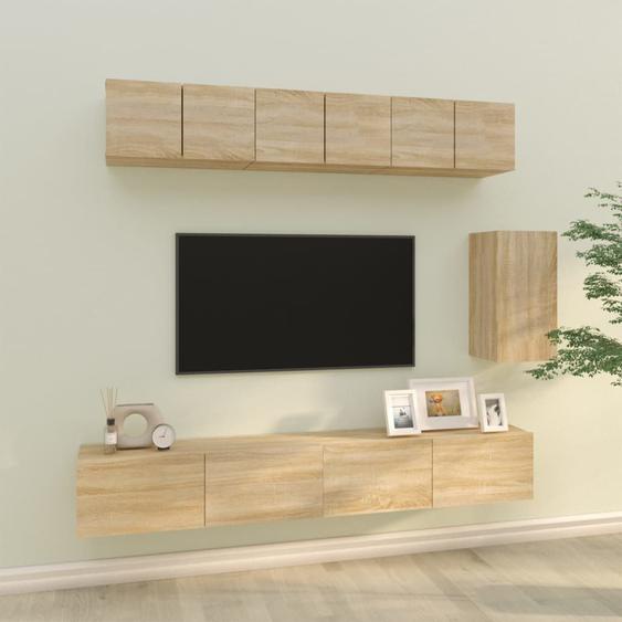 Ensemble de meubles TV 6 pcs Chêne sonoma Bois dingénierie