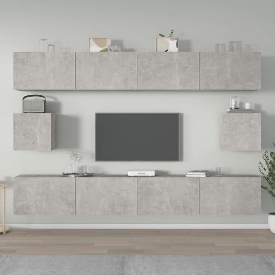 Ensemble de meubles TV 6 pcs Gris béton Bois dingénierie