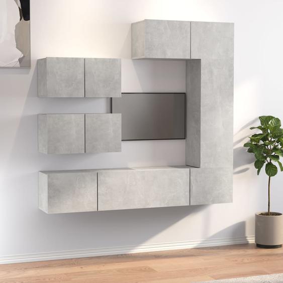 Ensemble de meubles TV 6 pcs Gris béton Bois dingénierie