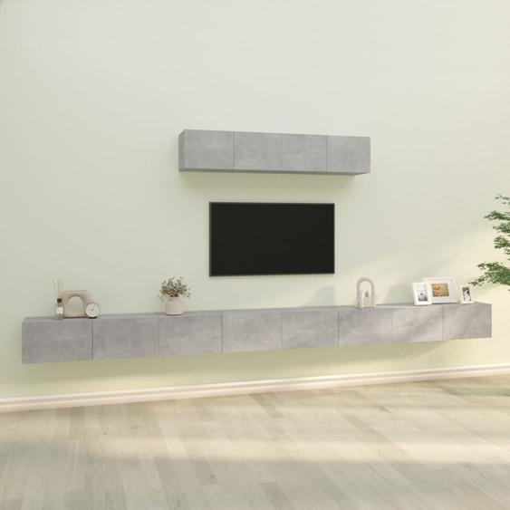 Ensemble de meubles TV 6 pcs Gris béton Bois dingénierie