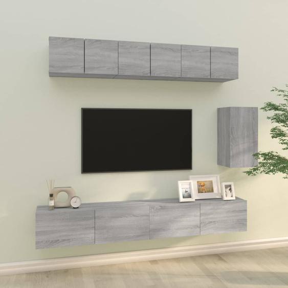 Ensemble de meubles TV 6 pcs Sonoma gris Bois dingénierie