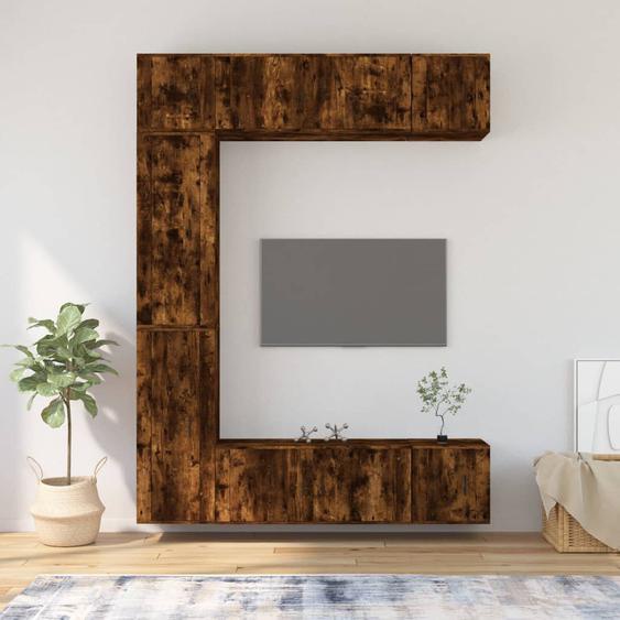 Ensemble de meubles TV 7 pcs Chêne fumé Bois dingénierie