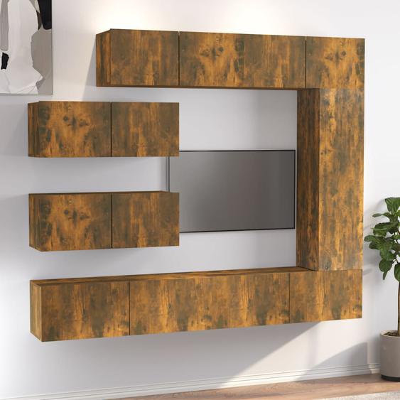 Ensemble de meubles TV 7 pcs Chêne fumé Bois dingénierie