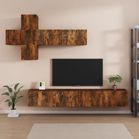 Ensemble de meubles TV 7 pcs Chêne fumé Bois dingénierie