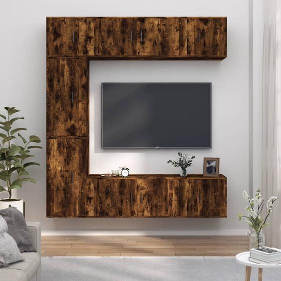 Ensemble de meubles TV 7 pcs Chêne fumé Bois dingénierie