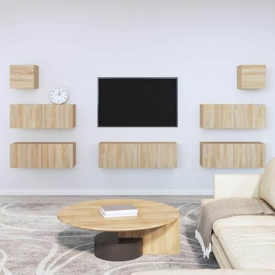 Ensemble de meubles TV 7 pcs Chêne sonoma Bois dingénierie
