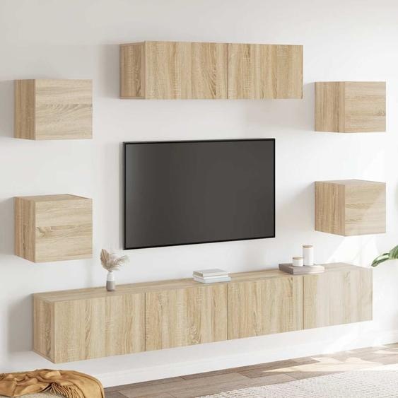 Ensemble de meubles TV 7 pcs Chêne sonoma Bois dingénierie