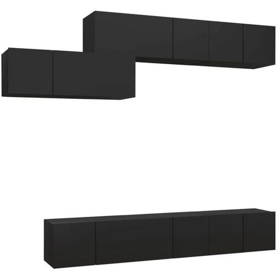 Ensemble de meubles TV 7 pcs - Noir - Bois dingénierie LL97693