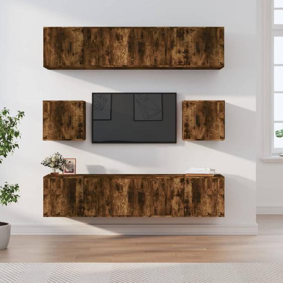 Ensemble de meubles TV 8 pcs Chêne fumé Bois dingénierie