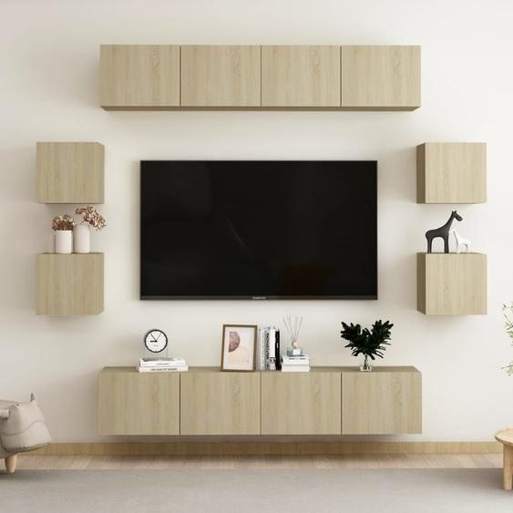 Ensemble de meubles TV 8 pcs Chêne sonoma Bois dingénierie
