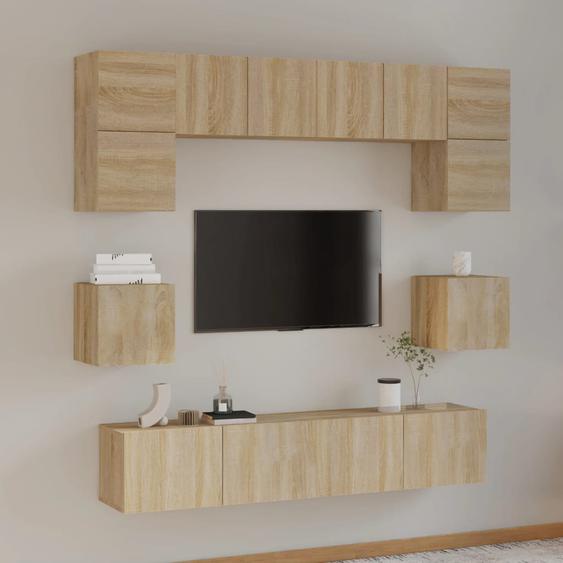 Ensemble de meubles TV 8 pcs Chêne sonoma Bois dingénierie