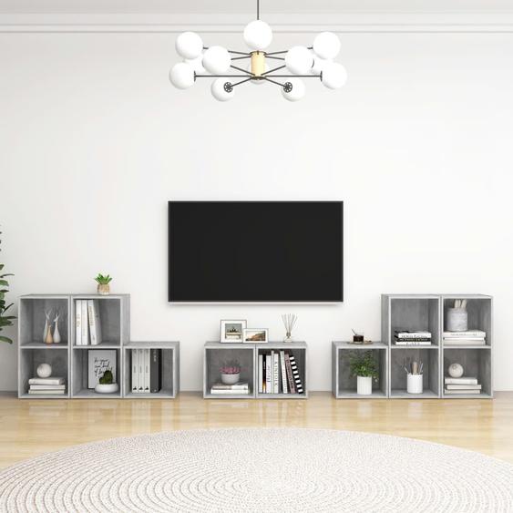Ensemble de meubles TV 8 pcs Gris béton Bois dingénierie