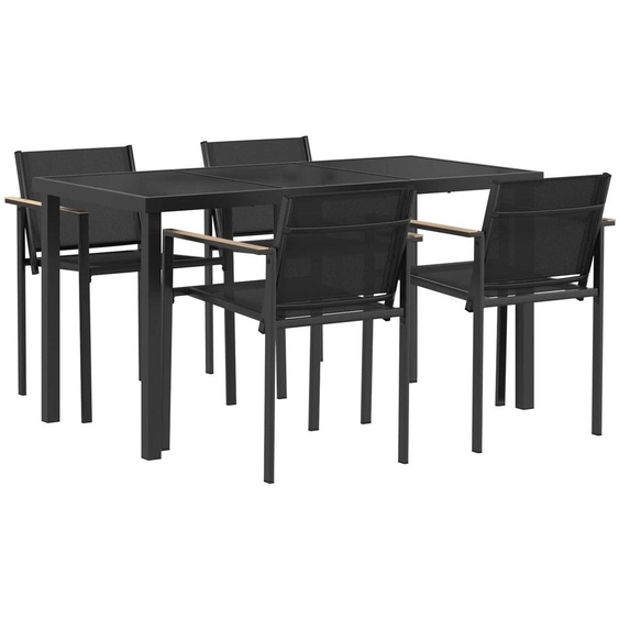 Ensemble de meubles dextérieur 5 pcs Noir et anthracite