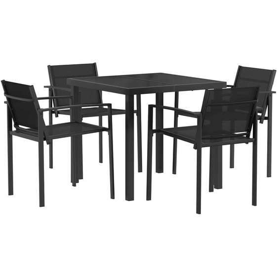 Ensemble de meubles dextérieur 5 pcs Noir et anthracite