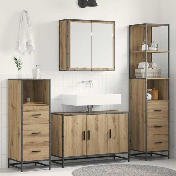 Ensemble de mobilier de salle de bain 4 pcs chêne artisanal