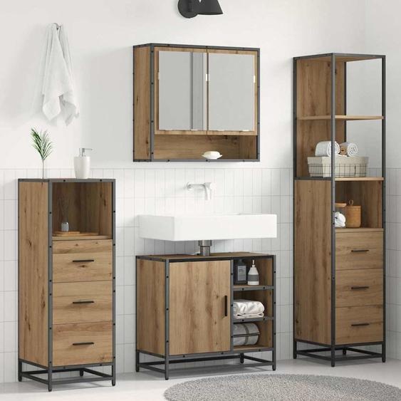 Ensemble de mobilier de salle de bain 4 pcs chêne artisanal
