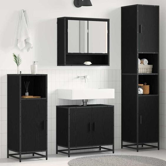 Ensemble de mobilier de salle de bain 4 pcs Chêne noir