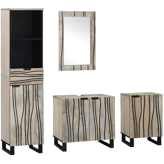 Ensemble de mobilier de salle de bain 4 pcs Marron noyer