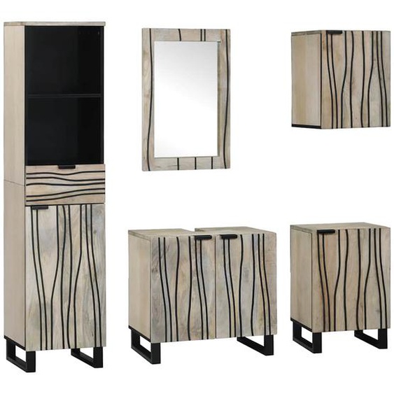 Ensemble de mobilier de salle de bain 5 pcs Marron noyer