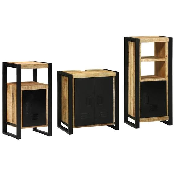 Ensemble de mobilier de salle de bain 3 pcs Bois Recyclé Solide
