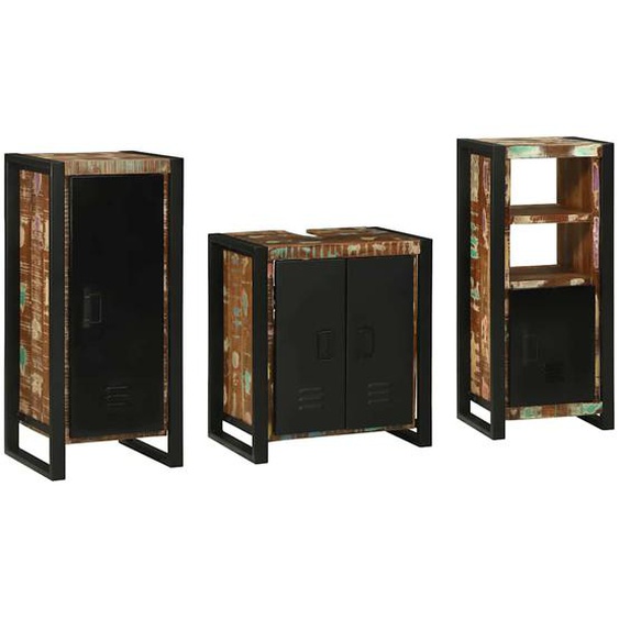 Ensemble de mobilier de salle de bain 3 pcs Bois Recyclé Solide