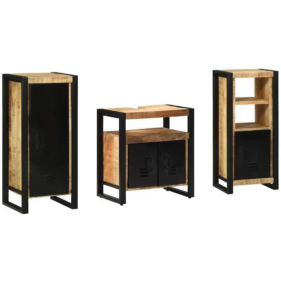 Ensemble de mobilier de salle de bain 3 pcs Bois Recyclé Solide