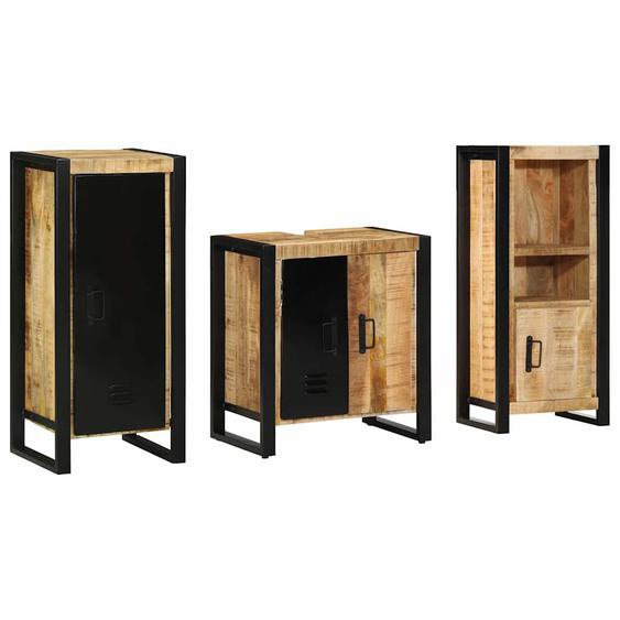 Ensemble de mobilier de salle de bain 3 pcs Bois Recyclé Solide