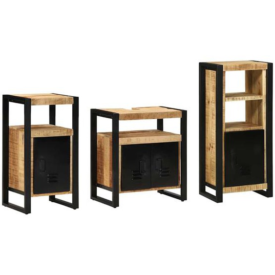 Ensemble de mobilier de salle de bain 3 pcs Bois Recyclé Solide