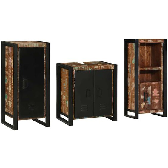 Ensemble de mobilier de salle de bain 3 pcs Bois Recyclé Solide