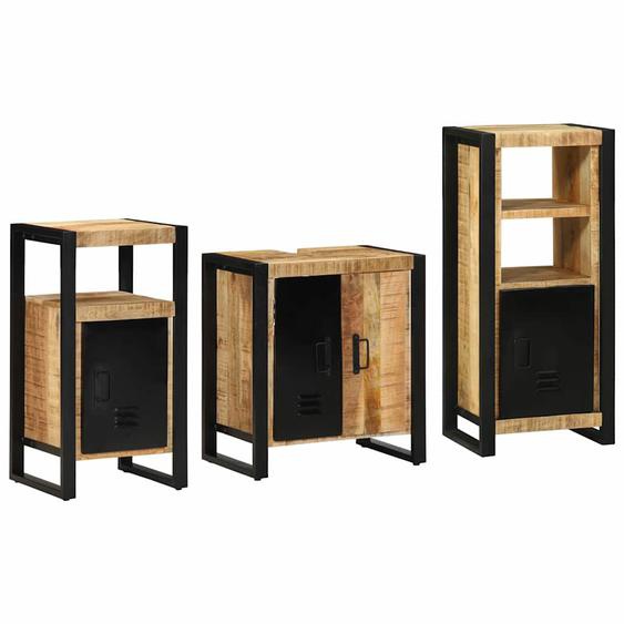 Ensemble de mobilier de salle de bain 3 pcs Bois Recyclé Solide