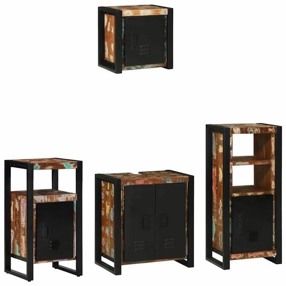 Ensemble de mobilier de salle de bain 4 pcs Bois Recyclé Solide