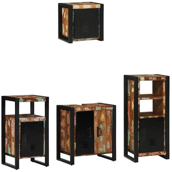 Ensemble de mobilier de salle de bain 4 pcs Bois Recyclé Solide