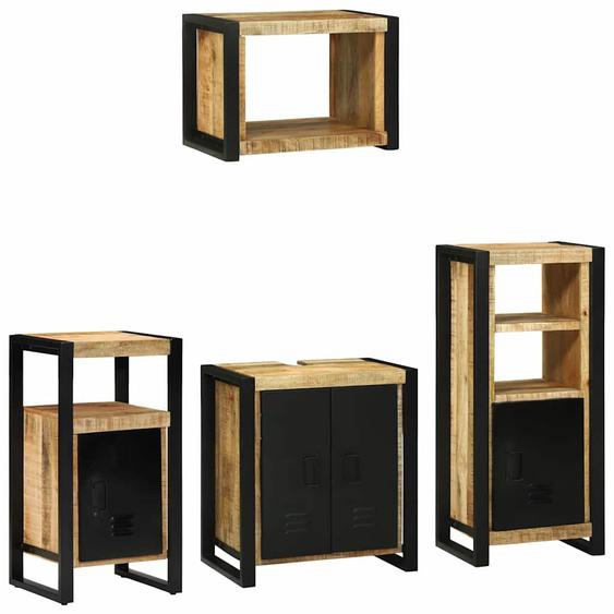Ensemble de mobilier de salle de bain 4 pcs Bois Recyclé Solide