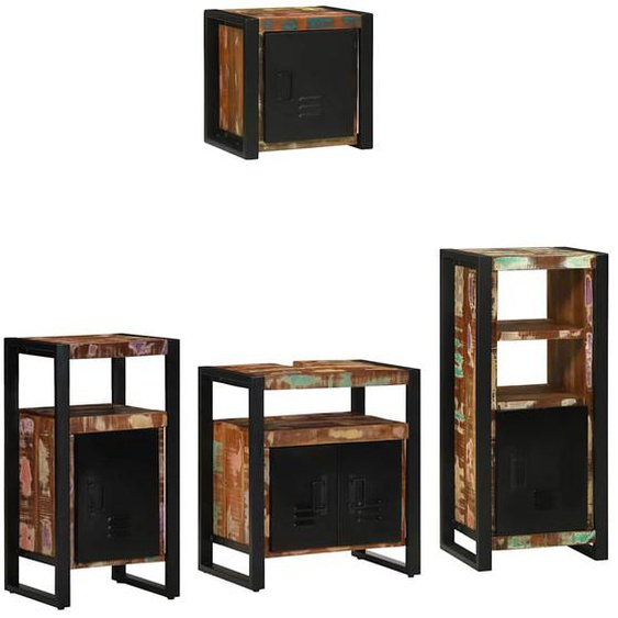 Ensemble de mobilier de salle de bain 4 pcs Bois Recyclé Solide